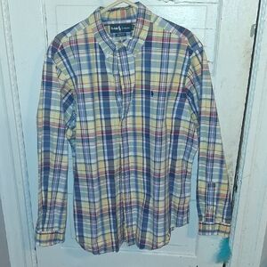 Vintage Polo by Ralph Lauren Blue, Yellow & Red Plaid Button-Down Shirt